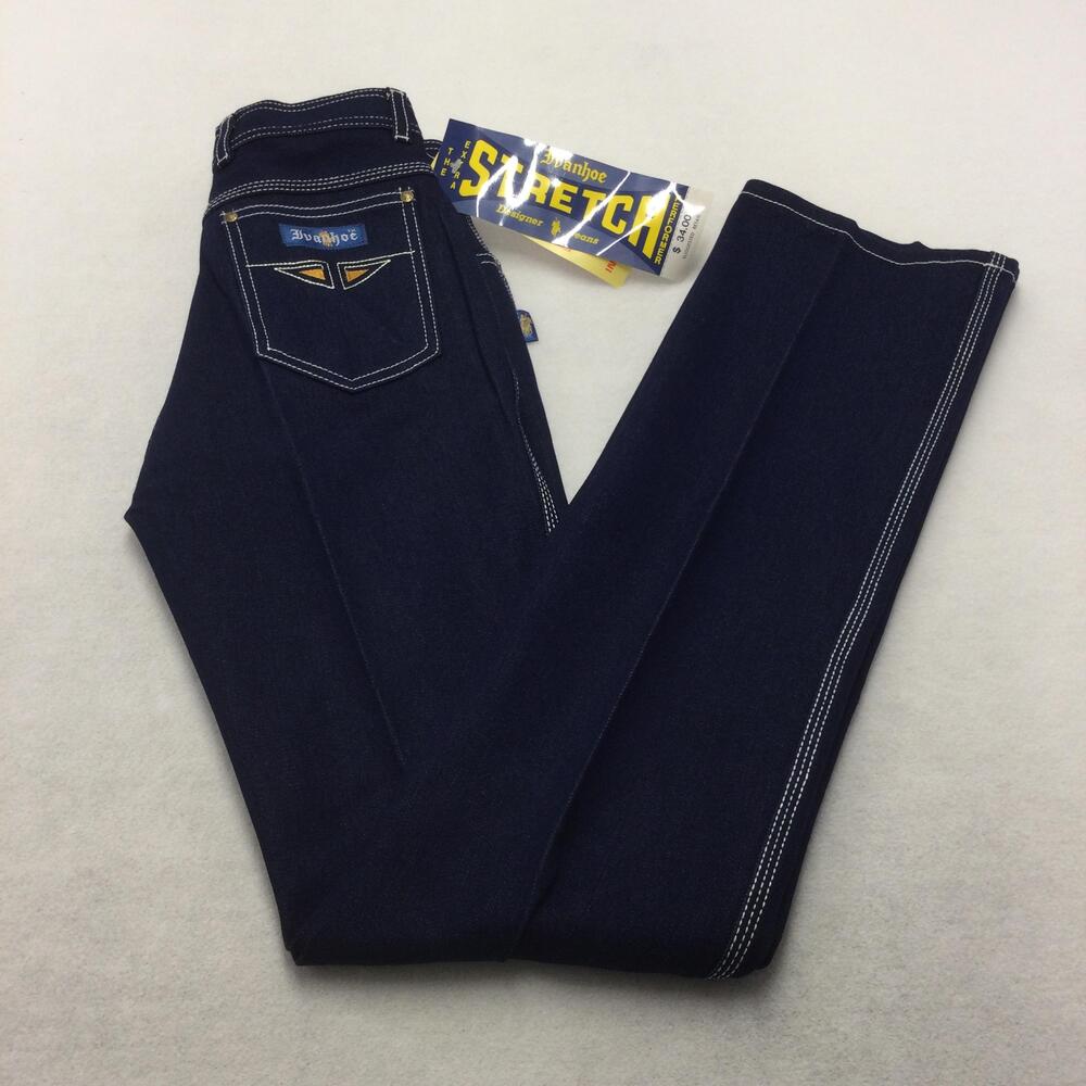 Vintage Ivanhoe Stretch Jeans Womens 6/25 Blue Dark Wash Straight Denim 80s